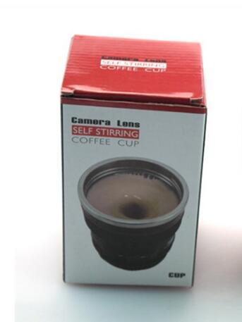 Transhome Self-Stirring Camera Lens Mug | 300ml Stainless Steel Travel Coffee Cup